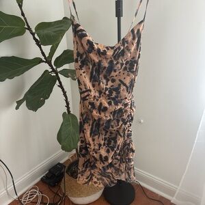 Stylish Black and Tan Spaghetti Strap Dress